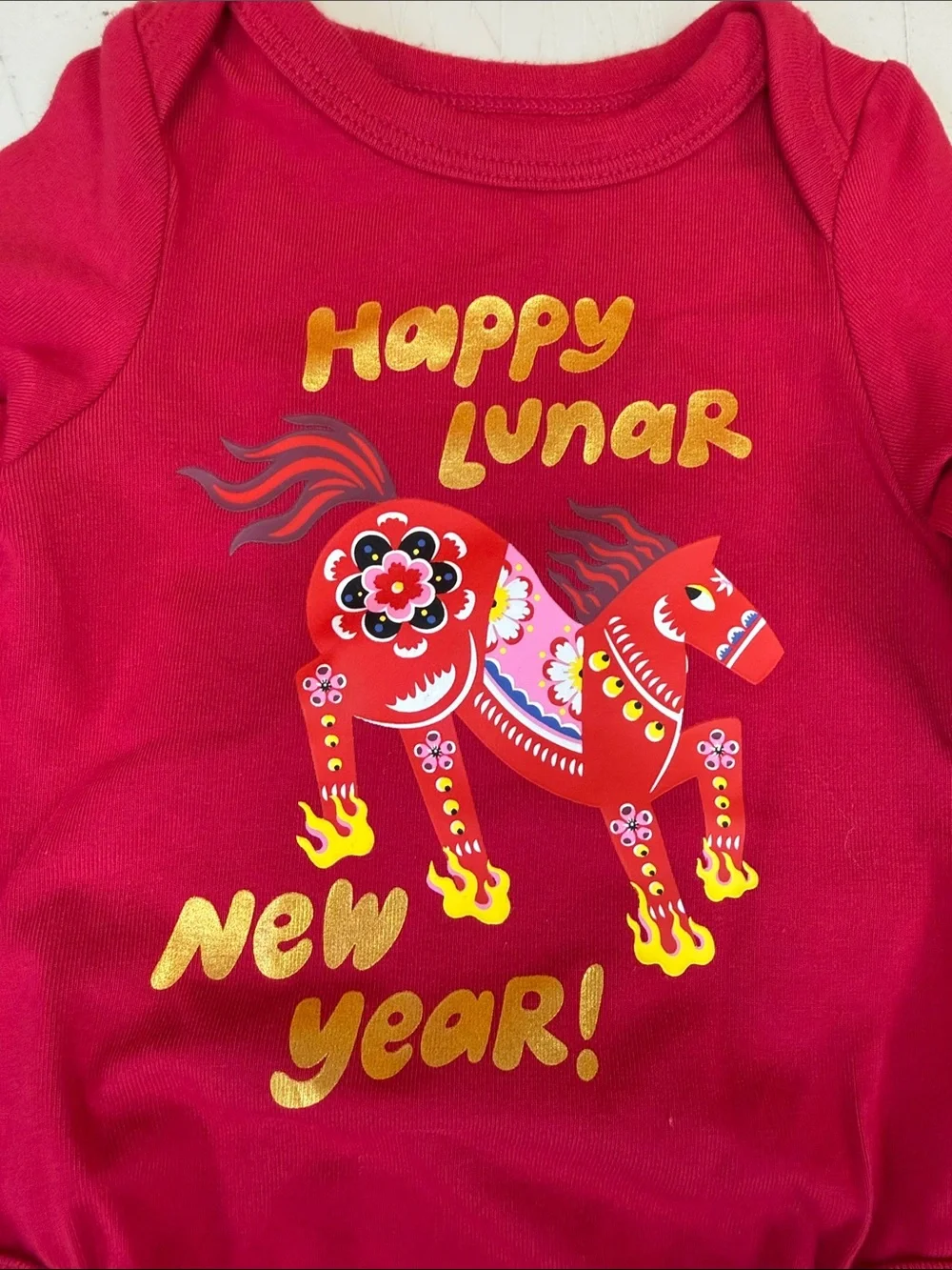 Happy Lunar New Year Red Baby Bodysuit long sleeve newborn onesie by Target